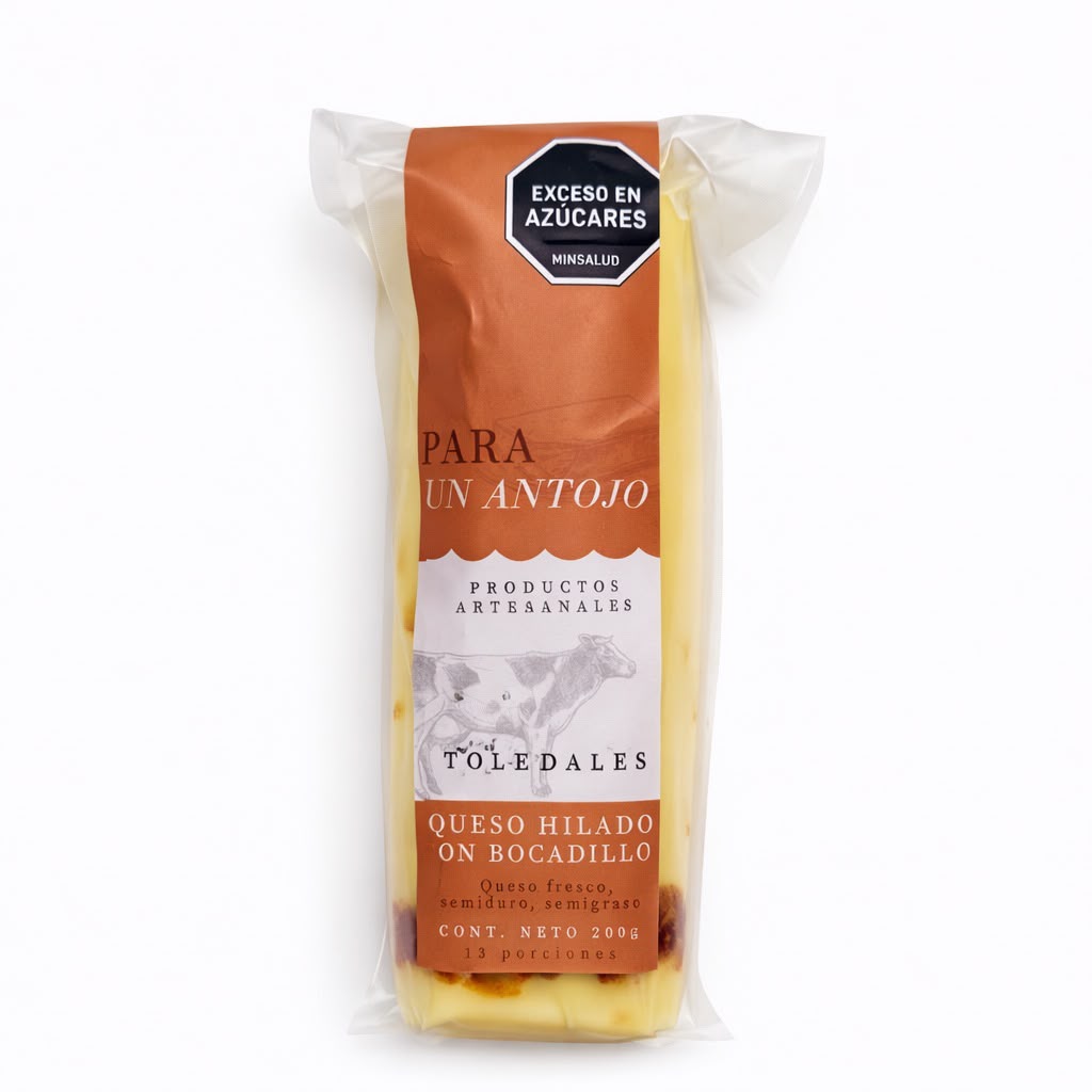 Queso Hilado con Bocadillo x 200g Toledales sobre fondo blanco